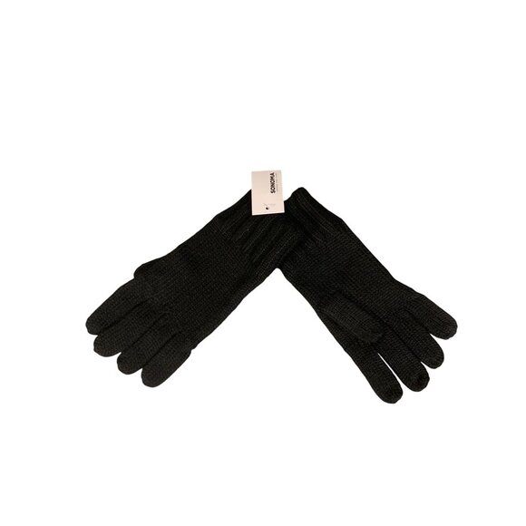 Sonoma Everyday Knit Gloves 4-Way Stretch Black One Size - Picture 2 of 7